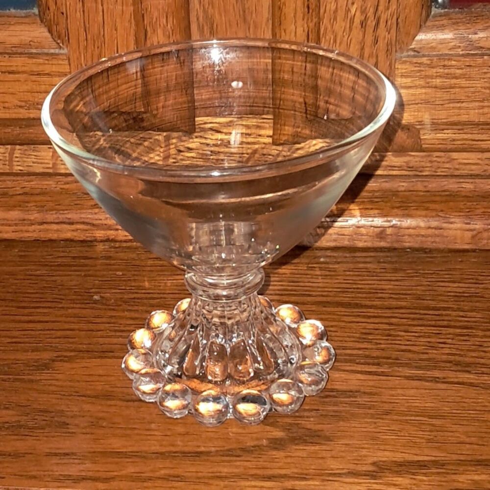 6 Anchor Hocking Boopie Bubble Ball Foot 4" Pedestal Champaign Dessert Glasses